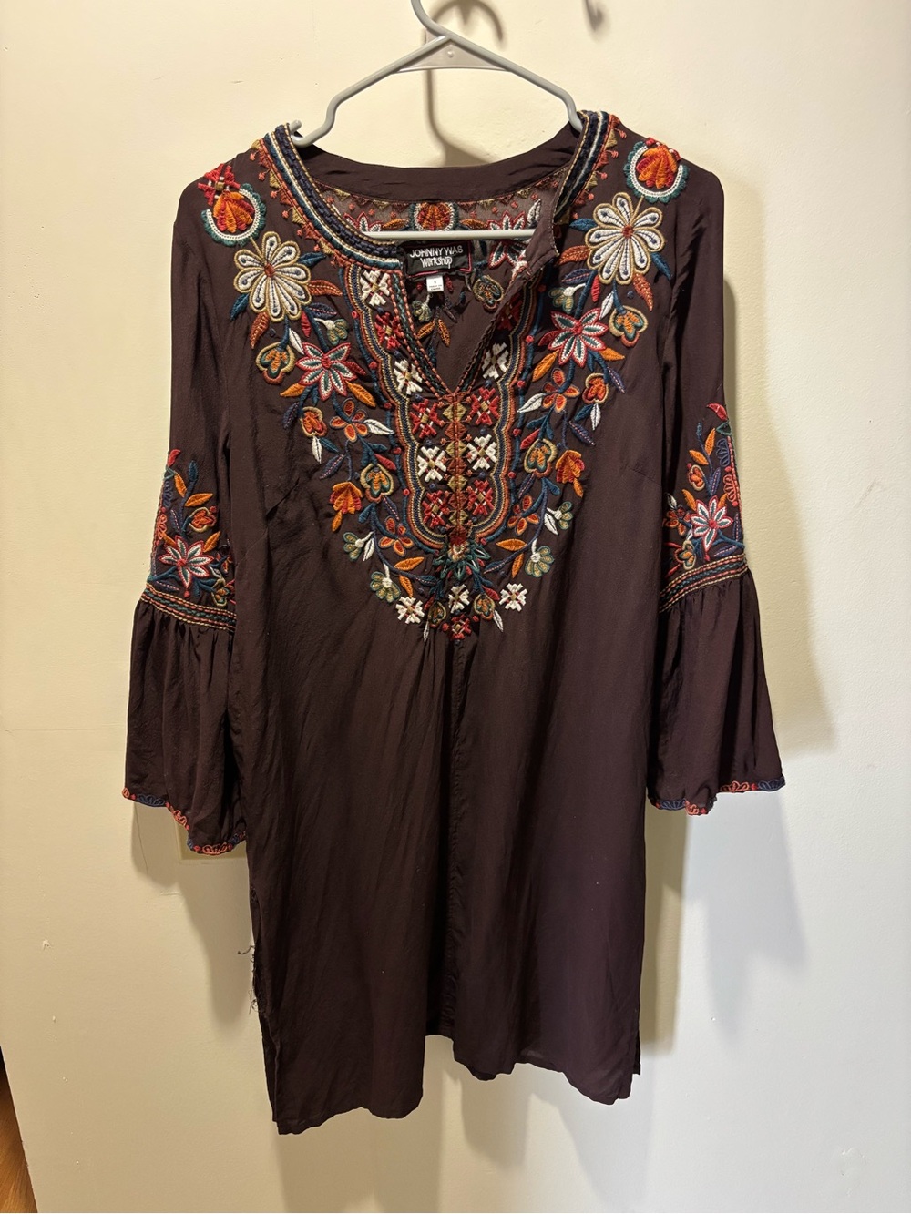 Johnny Was embroidered Tunic Top Flaw small
